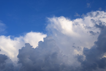 White clouds on the blue sky background