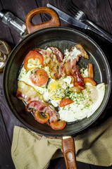 Iron pans and bacon eggs