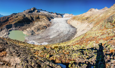 Rhone glacier on the Furkapass in Switzerland