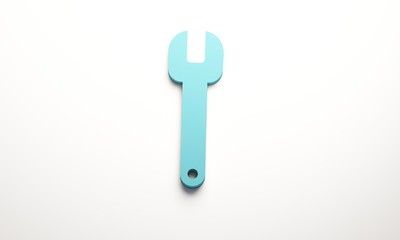 Wrench isolated 3D render illustration