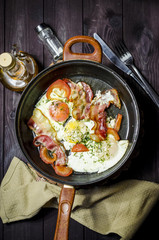 Iron pans and bacon eggs
