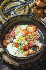 Iron pans and bacon eggs