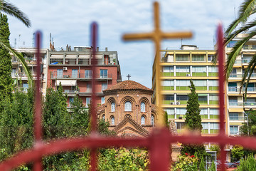 Naklejka premium Thessaloniki, Greece - August 16, 2018: Panagia Chalkeon church, Thessaloniki, Greece. Panagia Chalkeon Church was founded in 1028. Thessaloniki.