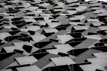 Abstract cubic black and white surface