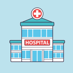 Hospital building vector icon.