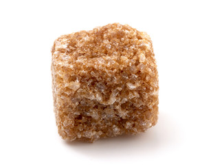 Brown Sugar Cubes on a White Background