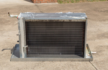 Used Indoor Air Conditioner Evaporator Coil Out Flow: Out flow side of a used air conditioner...