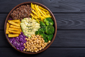 Healthy vegan salad . Buddha bowl