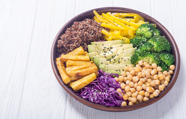 Healthy vegan salad . Buddha bowl