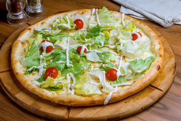 Pizza Caesar on plate