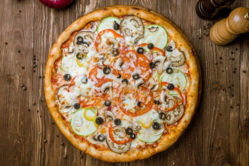 Pizza with vegetables vegetarian