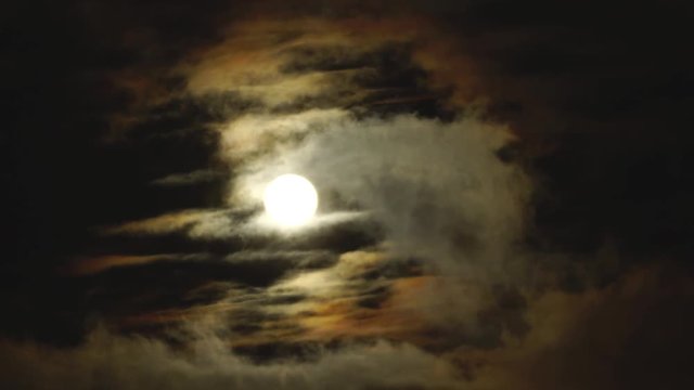 Night full moon and clouds
