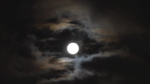 Night full moon and clouds

