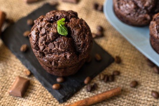 homemade chocolate muffin