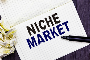 Conceptual hand writing showing Niche Market. Business photo text Subset of the market on which...