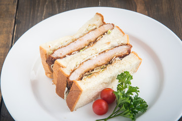 katsu-sand, japanese pork cutlet sandwich
