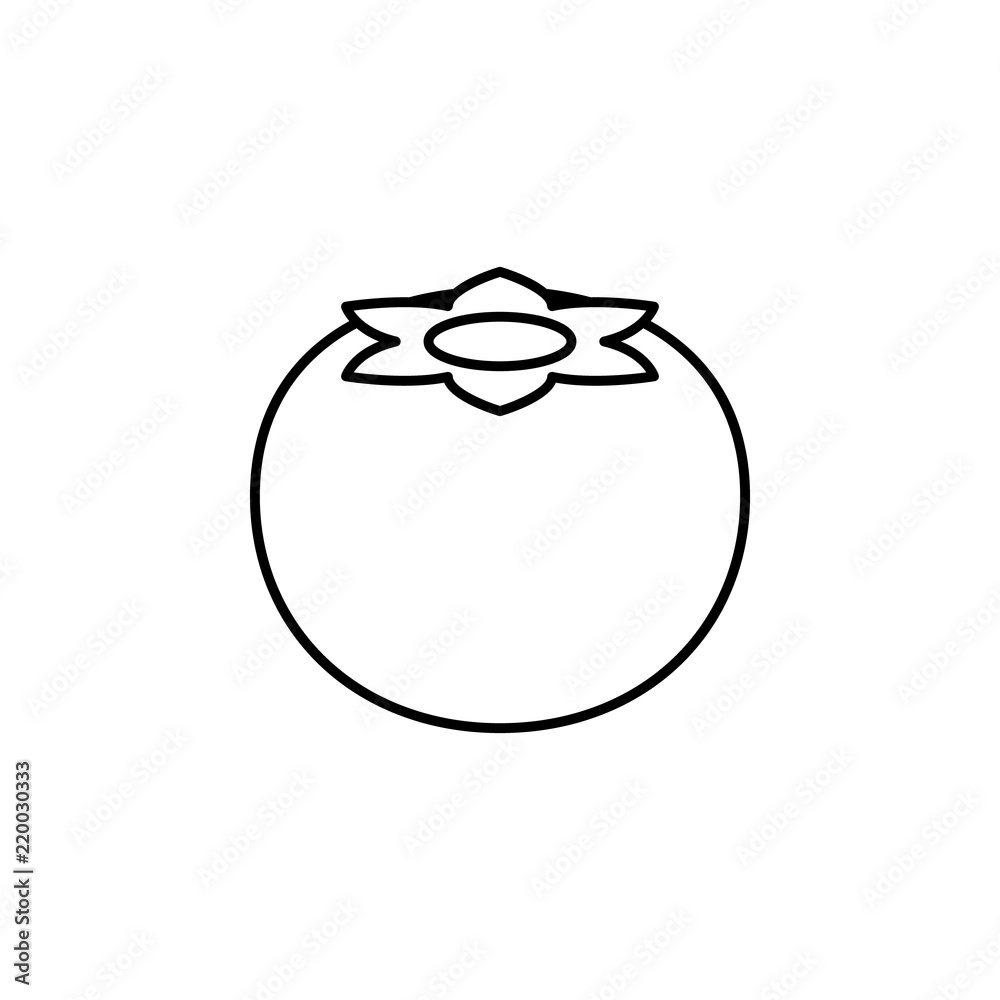 Poster persimmon icon. element of autumn icon for mobile concept and web apps. thin line persimmon icon can