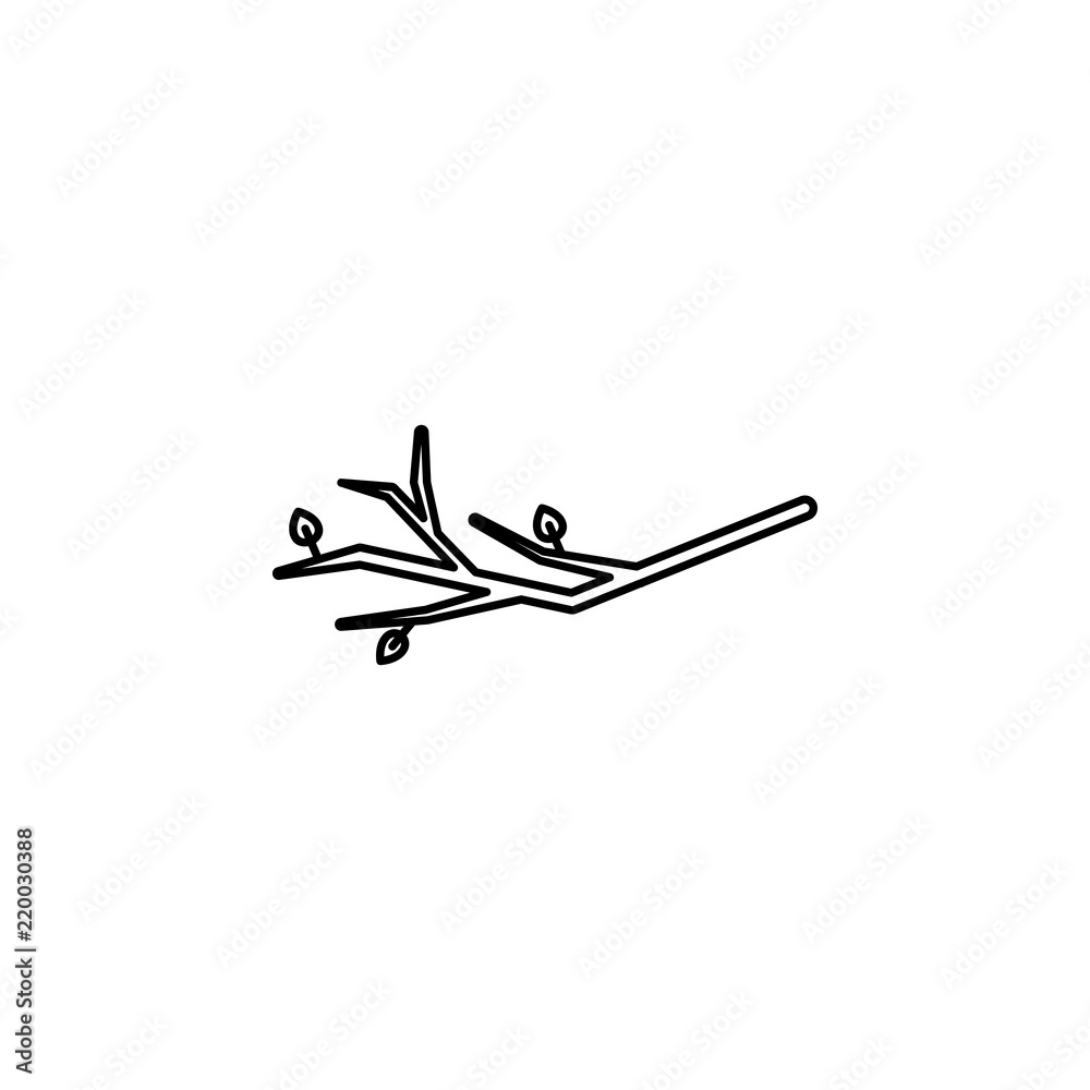 Aufkleber branch icon. element of autumn icon for mobile concept and web apps. thin line branch icon can be us