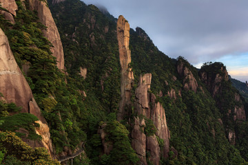 Sanqingshan, Mount Sanqing National Park - Jiangxi Province, China. National Geopark and Sacred Taoist Mountain, UNESCO World Heritage. Chinese Giant Boa Natural Stone Formation, Python Snake Rock