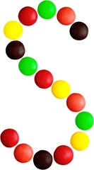 Letter S made out of candy