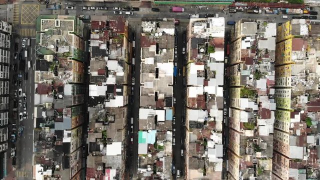 old urban aerial view in hong kong