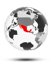 Mexico on political globe