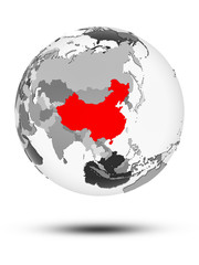 China on political globe