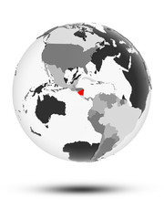 Nicaragua on political globe
