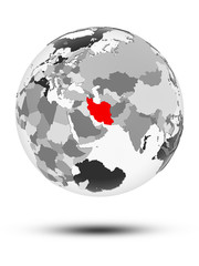 Obraz premium Iran on political globe