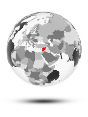 Syria on political globe