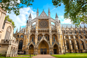 Westminster Abbey church in London, UK - obrazy, fototapety, plakaty