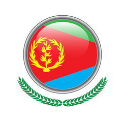 Fototapeta na wymiar Eritrea flag button. Eritrea flag icon. Vector illustration of eritrea flag on white background.