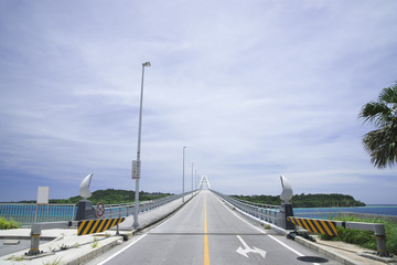 Sesoko Bridge resting on Sesokujima in Okinawa prefecture headquarters town