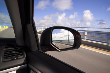 Fototapeta premium View from the car in the Irabu Ohashi