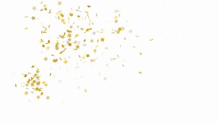 Gold and silver star confetti - seamless looping, alpha and 4K