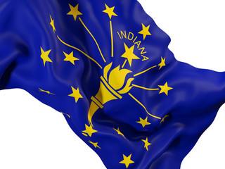 indiana state flag close up. United states local flags