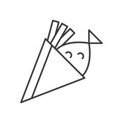 fish and chips, food outline icon