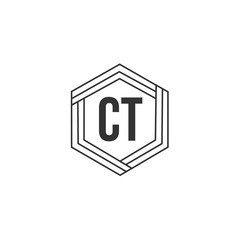 Initial Letter CT Logo Template Design
