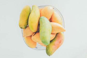 Mangos on white background.