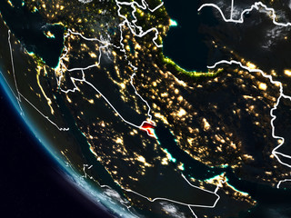 Kuwait at night from space