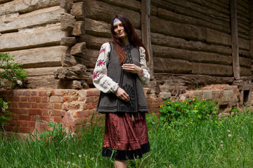 ukrainian woman in summer outdoors