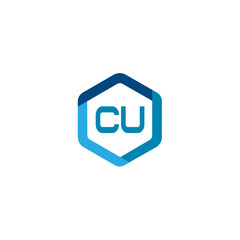 Initial Letter CU Logo Template Design