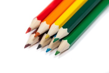 stack of coloured pencils