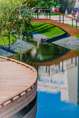 Beautiful city park in South Butovo. Moscow. Russia