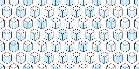 3D geometric background. Seamless pattern.Vector. 3D幾何学パターン