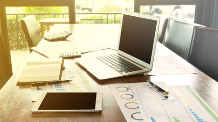 office equipment in the meeting room prepare for meeting