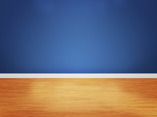 Blue Wall Empty Room Background.