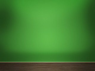 Green Wall Empty Room Background.