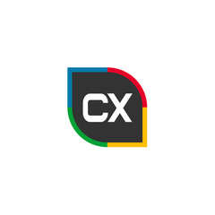 Initial Letter CX Logo Template Design