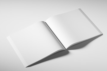 Blank square booklet template on white background. Mockup. 3d rendering